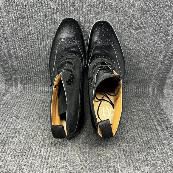 3DM Lifestyle Leather Wingtip Brogue Boot Black Lace Up Dress Mens 11 US / 10 UK - Picture 7 of 9